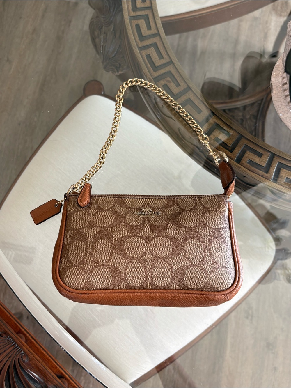 🤎🤎COACH NOLITA 19 SIGNATURE LOGO SMALL WRISTLET/CHAIN BAG!🤎🤎F64324 - Picture 3 of 9
